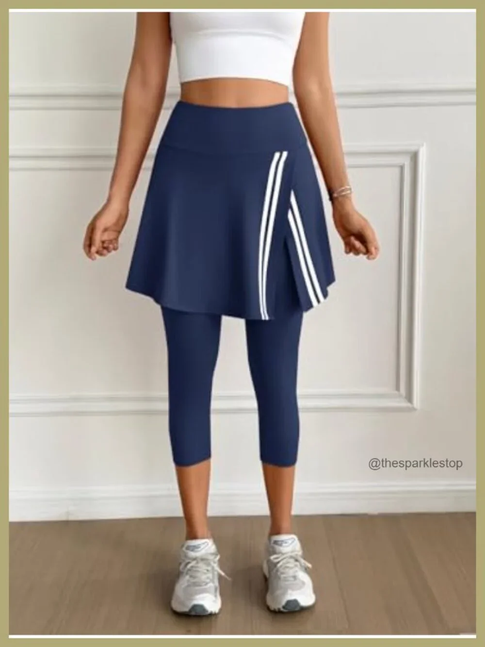Women's Tennis Skirt with Capri Leggings Athletic Skort with Pockets for Golf